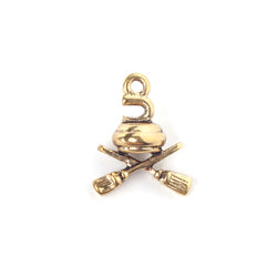 3/4" Curling Metal Charm Antique Gold 1/pk
