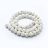 10mm Lava White (Natural/Bleached) Perles 15-16" Strand