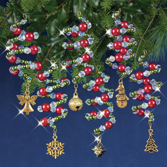 Solid Oak Nostalgic Christmas kit featuring Beaded festive charmers ornaments
