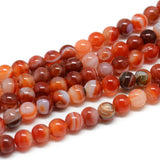 6mm Agate Rayé Orange (Naturel/Teint) Perles 15-16" Brin
