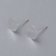 Silver Stainless Earring Studs with 8mm Pad 100/pk
