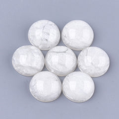 16mm Glitter Crackle White Round Cabochons 10/pk
