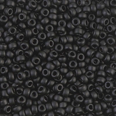 11/0 Miyuki Seed Beads #0401SF Semi Matte Black 22g