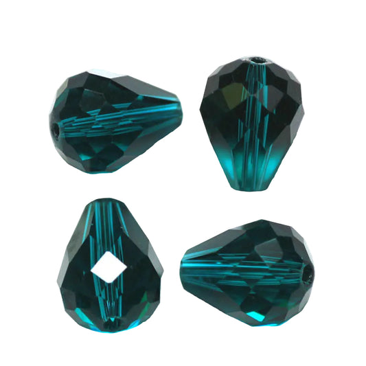 K9 Glass Teardrop Beads 12x10mm Indicolite 10/pk