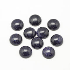 12mm Goldstone Blue (Synthetic/Dyed) Cabochons 2/pk