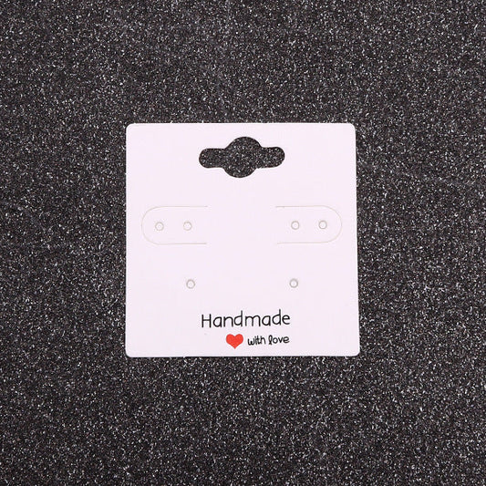 Paper Earring Cards 2" Handmade with Love 50/pk
