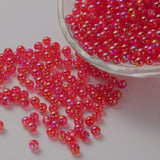 Round Plastic Beads 5mm Red AB 25g