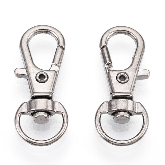 1 1/4" Nickel Key Ring Swivel Clip 10/pk