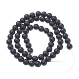 Black Agate Frosted Beads 6mm Round Grade A (Natural/Dyed) 15-16" Strand
