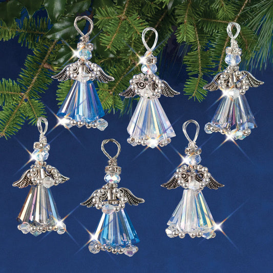 Solid Oak Nostalgic Christmas kit featuring Beaded silver crystal angels ornaments
