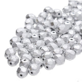 Fire Polished 6mm Round Crystal Bronze Aluminum 25/Strand