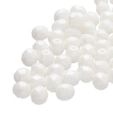 Fire Polished 8mm Round White Luster 20/Strand