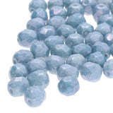 Fire Polished 8mm Round Chalk Blue Luster 20/Strand