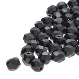 Fire Polished 8mm Round Jet Black 20/Strand