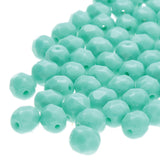 Fire Polished 6mm Round Green Turquoise 25/Strand