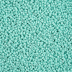 10/0 Czech Seed Beads #168 Permalux Matte Mint 22g