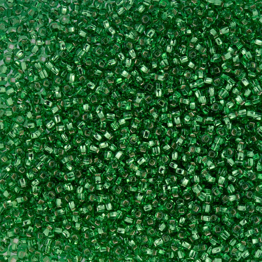 Perles de rocaille tchèques 10/0 #1300V vert citron doublé d'argent 22g