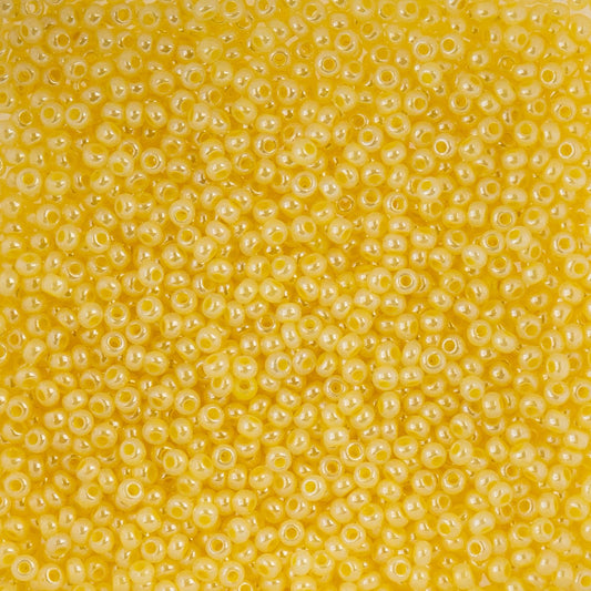 10/0 Czech Seed Beads #407 Pearl Dyed Yellow 22g