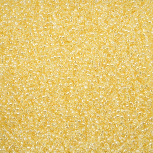 11/0 Czech Seed Beads #39019 Crystal Terra Lt Pearl Lined Luster 23g