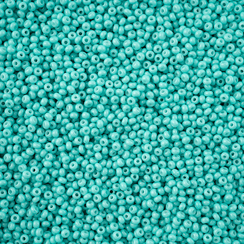 11/0 Czech Seed Beads #43252 Op Turquoise Chalk Solgel 23g