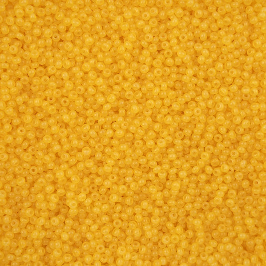 11/0 Czech Seed Beads #43256 Alabaster Yellow Solgel 23g