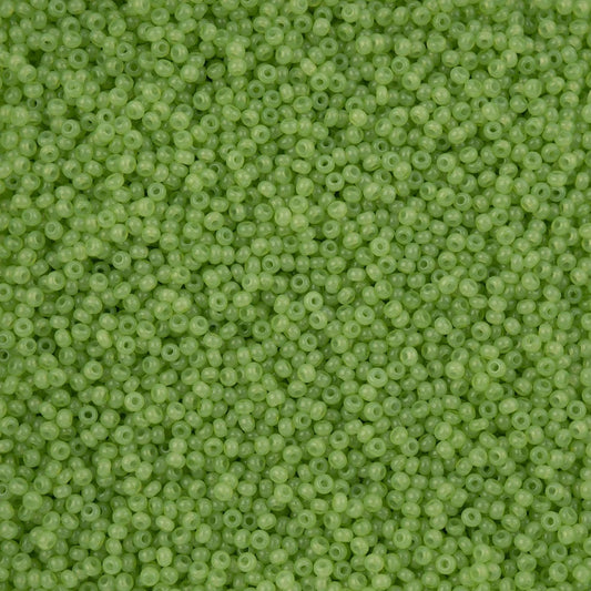 11/0 Czech Seed Beads #43272 Alabaster Green Solgel 23g