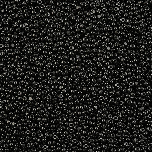 11/0 Czech Cut Seed Beads #37000 Opaque Black 13g