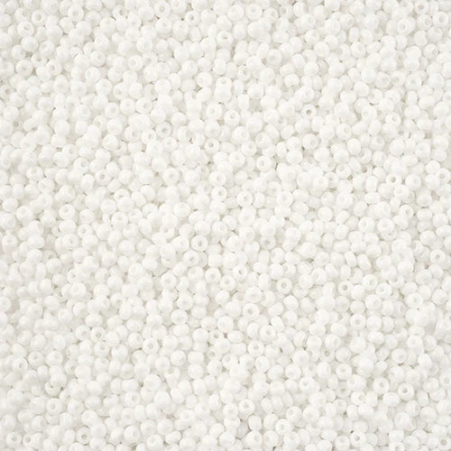 11/0 Czech Cut Seed Beads #37010 Opaque White 13g