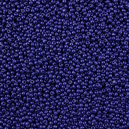 11/0 Czech Cut Seed Beads #37016 Opaque Dark Royal Blue 13g