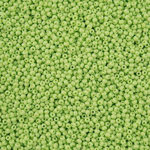 11/0 Czech Cut Seed Beads #37019 Opaque Pale Green 13g