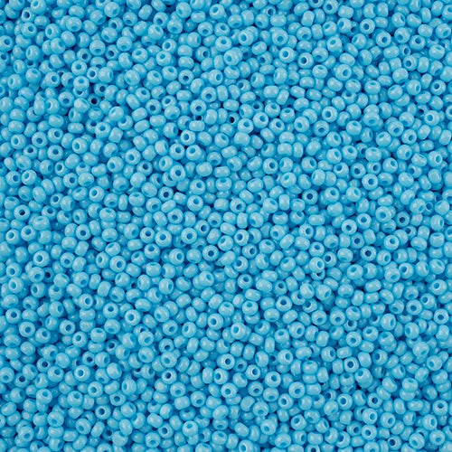 11/0 Czech Cut Seed Beads #37020 Opaque Light Blue 13g
