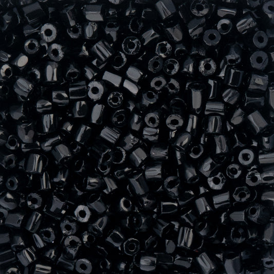 9/0 Czech 3-Cut Seed Beads Opaque Black 13g