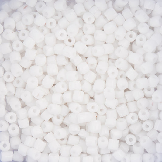 9/0 Czech 3-Cut Seed Beads Opaque White 13g