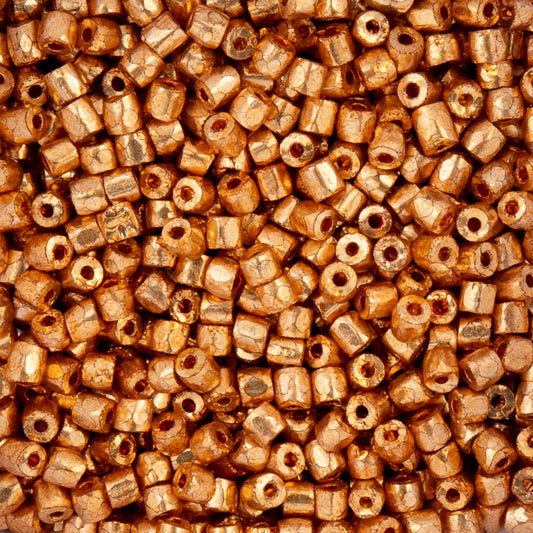 9/0 Czech 3-Cut Seed Beads Opaque Gold Metallic 13g