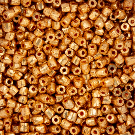 9/0 Czech 3-Cut Seed Beads Opaque Gold Premium 13g