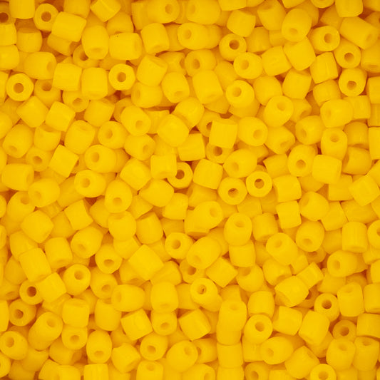 9/0 Czech 3-Cut Seed Beads Opaque Golden Yellow 13g