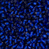 9/0 Czech 3-Cut Seed Beads Transparent Royal Blue S/L 13g