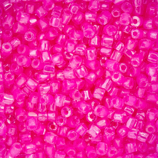 9/0 Czech 3-Cut Seed Beads Transparent Rose C/L 13g