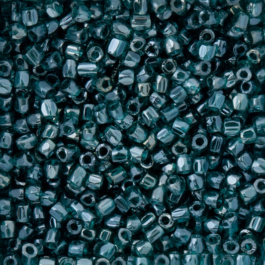 9/0 Czech 3-Cut Seed Beads Transparent Blue Zircon Luster 13g