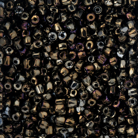 9/0 Czech 3-Cut Seed Beads Opaque Brown AB 13g