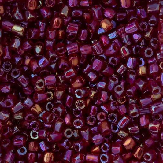 9/0 Czech 3-Cut Seed Beads Transparent Red Iris 13g
