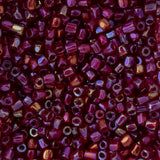 9/0 Czech 3-Cut Seed Beads Transparent Red Iris 13g