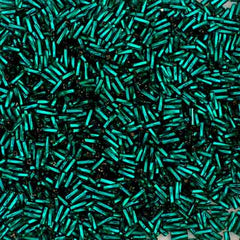 #3 Twisted Czech Bugle Beads Silver Lined Teal 25g Bag