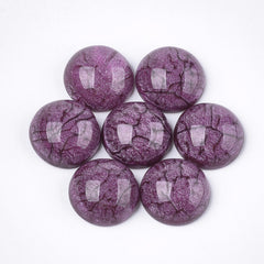 16mm Glitter Crackle Purple Round Cabochons 10/pk