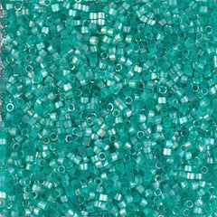 11/0 Delica Bead #1869 Silk Aqua Green AB Inside Dyed 5.2g