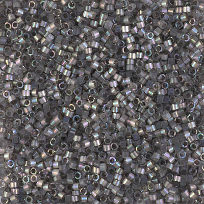 11/0 Delica Bead #1872 Silk Rustic Grey AB Inside Dyed 5.2g