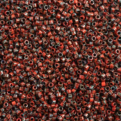 11/0 Delica Bead #2263 Op Picasso Red Garnet 5.2g