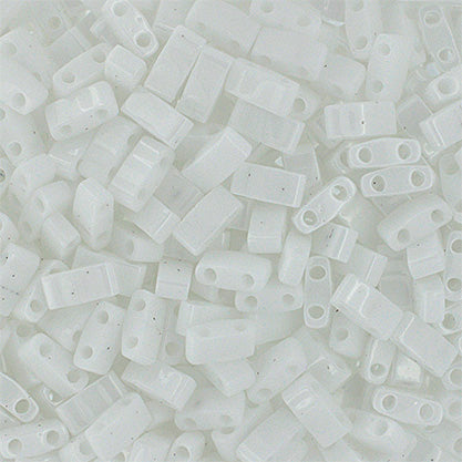 Half Tila Beads #0402 Op White 5.2g