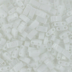 Half Tila Beads #0402 Op White 5.2g