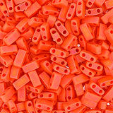 Half Tila Beads #0406FR Op Matte Coral AB 5.2g